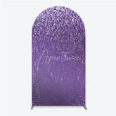 Aperturee - Aperturee Purple Glitter Sparkle Arch Backdrop for Birthday or Wedding Glam Bling Effect Sweet 16 Party Photo Booth